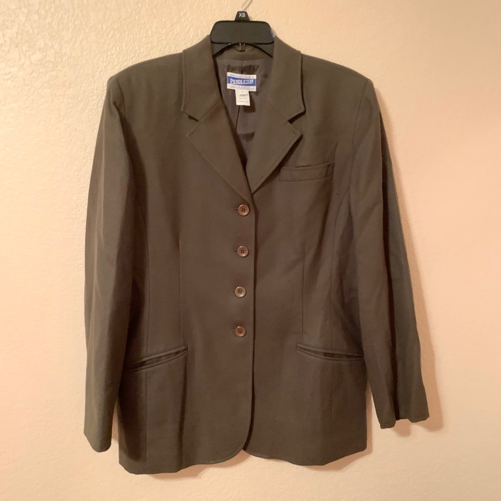Pendleton 100% Virgin Wool Olive Blazer